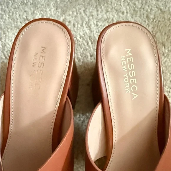 Messeca New York Women's Brown Slide Leather Thunder Sandals size 9.5 - Picture 8 of 14